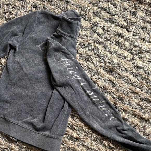 Juicy Couture Charcoal Velour Jacket Size S - Picture 4 of 5